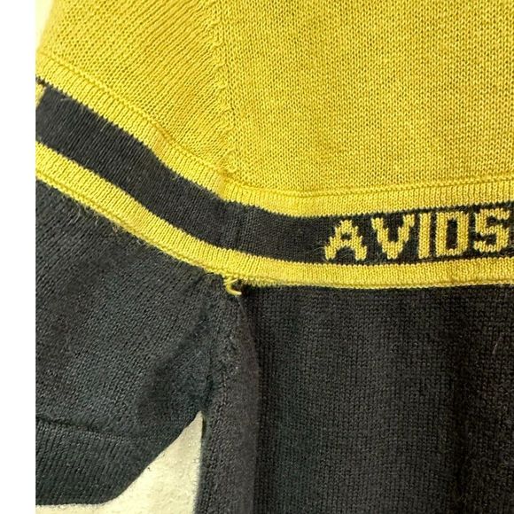 Harley-Davidson Vintage Women's Black/Yellow Cropped Knit Sweater, Size XL - Picture 4 of 5